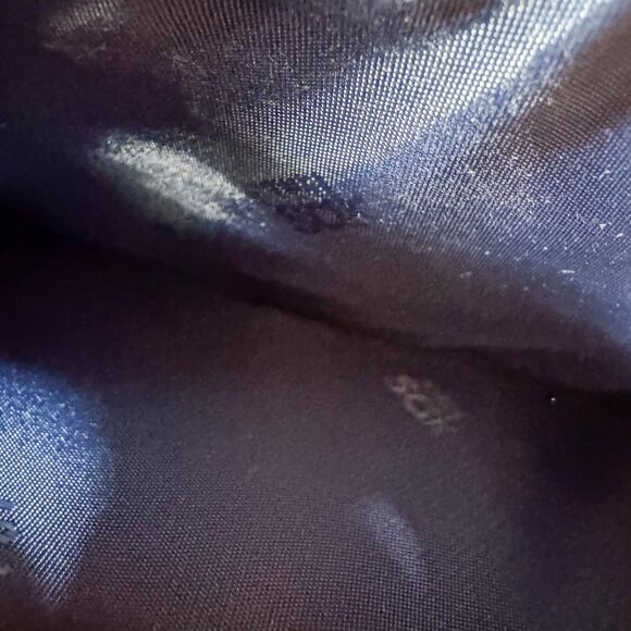 Vintage 90s/Y2K The Sak Hand-Crochet Zip-Around Clutch Wallet | Navy Blue - Picture 6 of 6